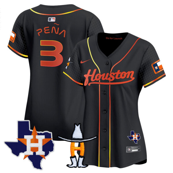 Women's Astros Space City Houston Rodeo Patch Vapor Premier Limited Jersey - All Stitched - Image 14