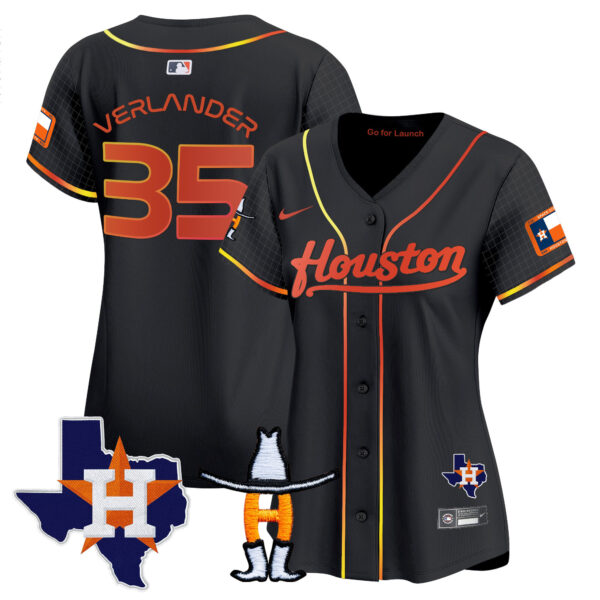 Women's Astros Space City Houston Rodeo Patch Vapor Premier Limited Jersey - All Stitched - Image 16