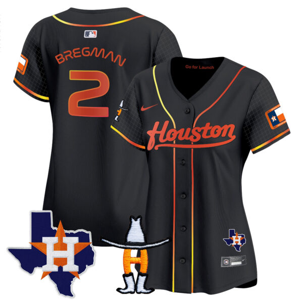 Women's Astros Space City Houston Rodeo Patch Vapor Premier Limited Jersey - All Stitched - Image 15