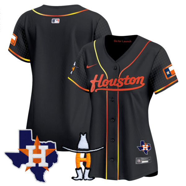 Women's Astros Space City Houston Rodeo Patch Vapor Premier Limited Jersey - All Stitched - Image 18
