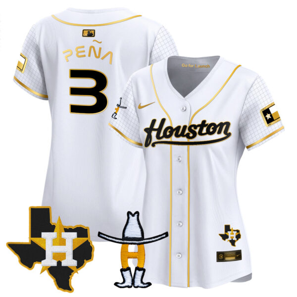 Women's Astros Space City Houston Rodeo Patch Vapor Premier Limited Jersey - All Stitched - Image 32
