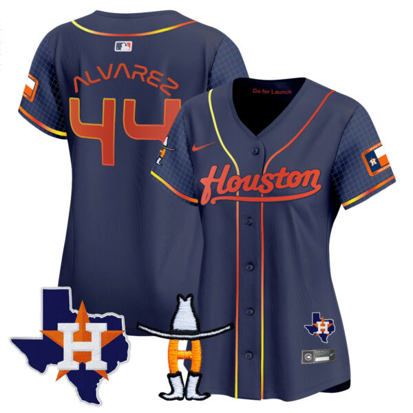 Women's Astros Space City Houston Rodeo Patch Vapor Premier Limited Jersey - All Stitched - Image 37