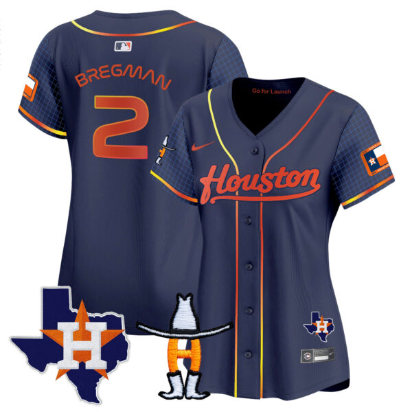 Women's Astros Space City Houston Rodeo Patch Vapor Premier Limited Jersey - All Stitched - Image 42