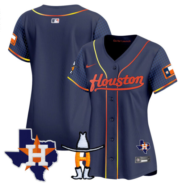 Women's Astros Space City Houston Rodeo Patch Vapor Premier Limited Jersey - All Stitched - Image 45