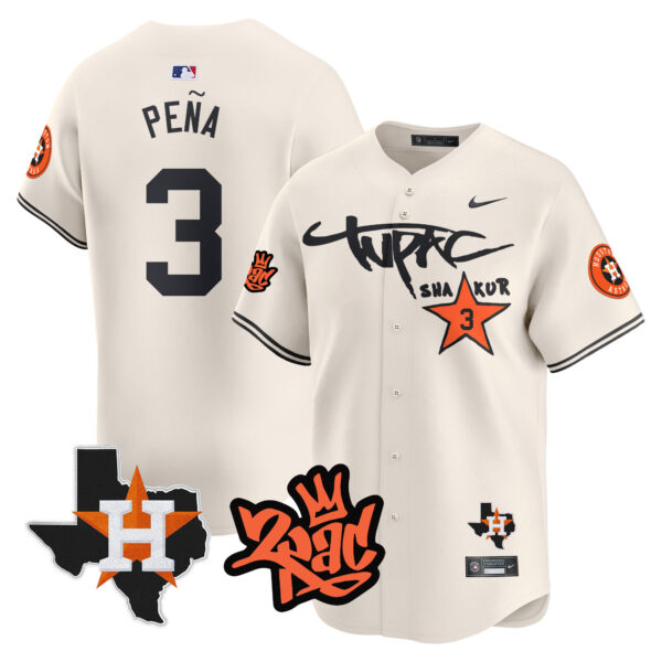 Men's Astros Tupac Shakur Vapor Premier Limited Jersey - All Stitched - Image 5