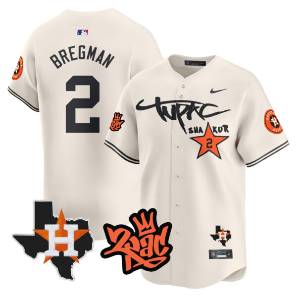 Men's Astros Tupac Shakur Vapor Premier Limited Jersey - All Stitched - Image 6