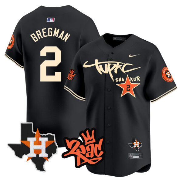 Men's Astros Tupac Shakur Vapor Premier Limited Jersey - All Stitched - Image 15