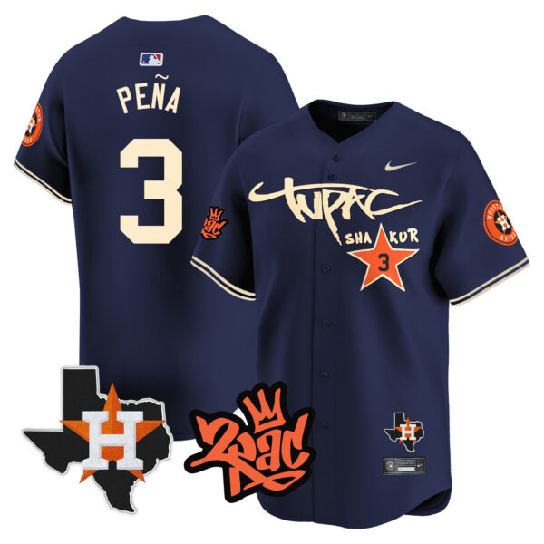 Men's Astros Tupac Shakur Vapor Premier Limited Jersey - All Stitched - Image 32