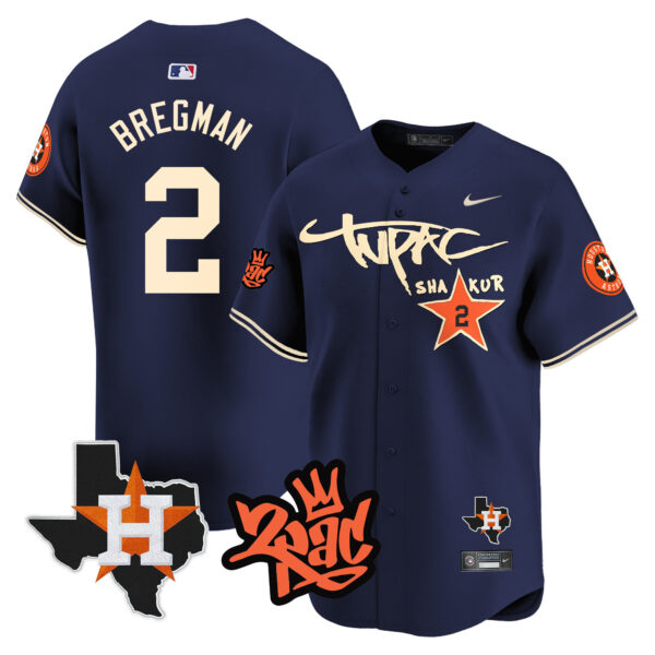 Men's Astros Tupac Shakur Vapor Premier Limited Jersey - All Stitched - Image 33