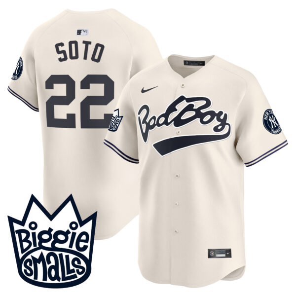 Men's New York Yankees Biggie Smalls Vapor Premier Limited Jersey - All Stitched - Image 8