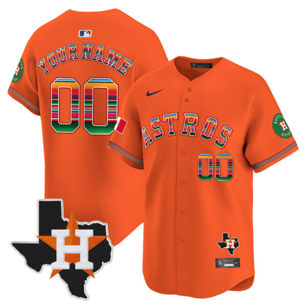 Astros Mexico Texas Patch Vapor Premier Limited Custom Jersey - All Stitched - Image 3