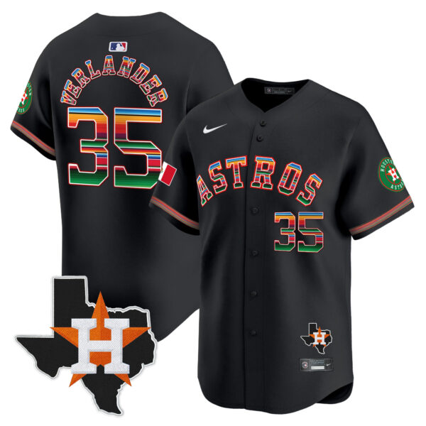 Youth's Astros Mexico Texas Patch Vapor Premier Limited Jersey - All Stitched - Image 4