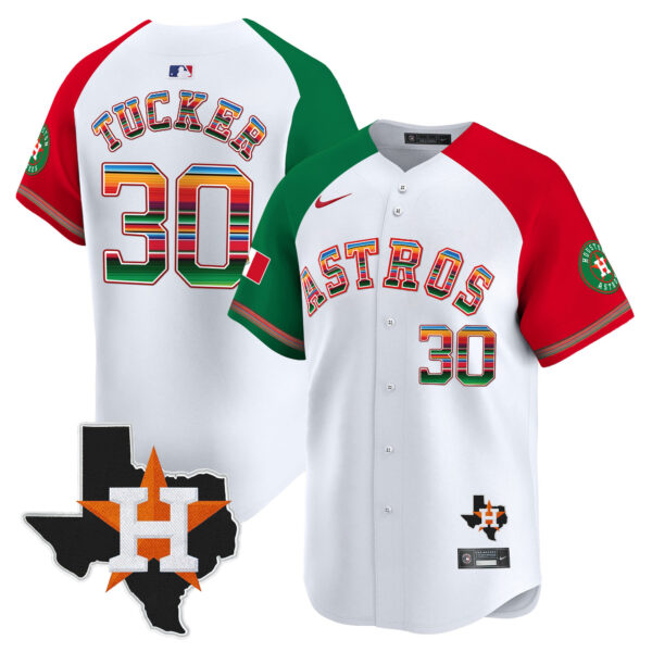 Youth's Astros Mexico Texas Patch Vapor Premier Limited Jersey - All Stitched - Image 46