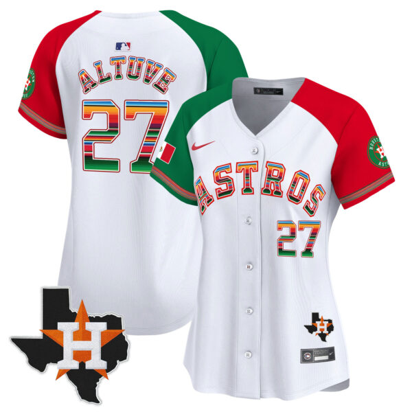 Women's Astros Mexico Texas Patch Vapor Premier Limited Jersey - All Stitched - Image 43