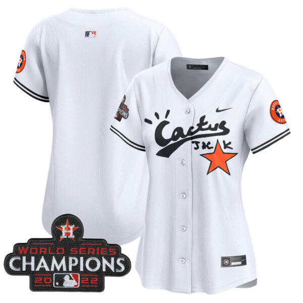 Women's Houston Astros Cactus Jack Champions Patch Vapor Premier Limited Jersey - All Stitched - Image 27