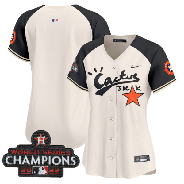 Women's Houston Astros Cactus Jack Champions Patch Vapor Premier Limited Jersey - All Stitched - Image 54