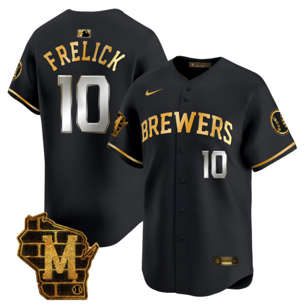 Men's Milwaukee Brewers Home Patch Vapor Premier Limited Jersey - All Stitched - Image 2