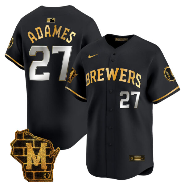 Men's Milwaukee Brewers Home Patch Vapor Premier Limited Jersey - All Stitched - Image 4