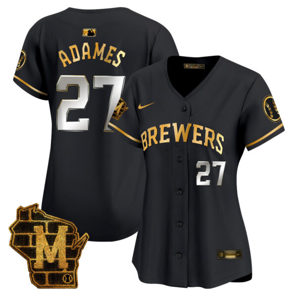 Women's Milwaukee Brewers Home Patch Vapor Premier Limited Jersey - All Stitched - Image 4