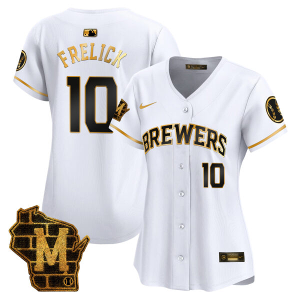Women's Milwaukee Brewers Home Patch Vapor Premier Limited Jersey - All Stitched - Image 8