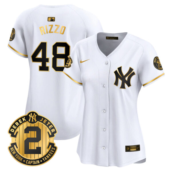 Women's New York Yankees Derek Jeter Patch Vapor Premier Limited Jersey - All Stitched - Image 15
