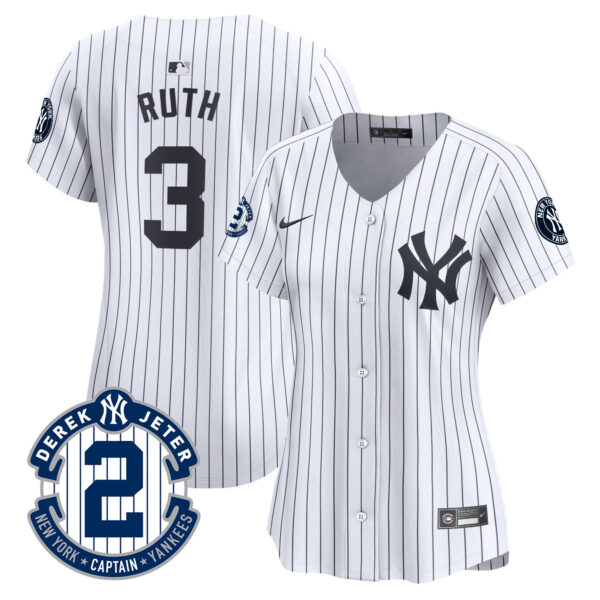 Women's New York Yankees Derek Jeter Patch Vapor Premier Limited Jersey - All Stitched - Image 19