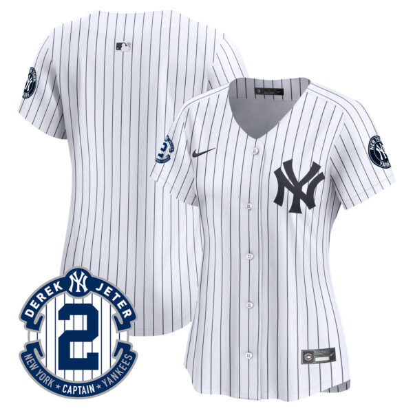 Women's New York Yankees Derek Jeter Patch Vapor Premier Limited Jersey - All Stitched - Image 24