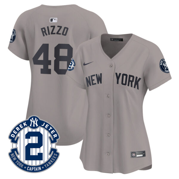 Women's New York Yankees Derek Jeter Patch Vapor Premier Limited Jersey - All Stitched - Image 31
