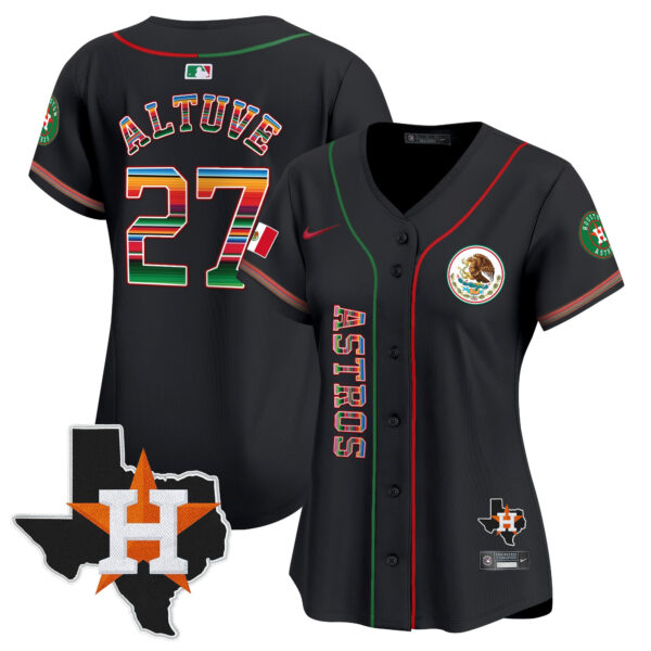 Women's Houston Astros Mexico Vapor Premier Limited Jersey V4 - All Stitched - Image 11