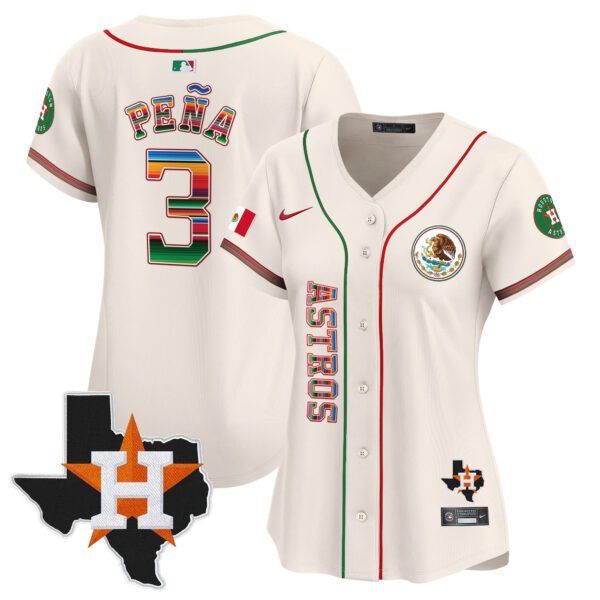 Women's Houston Astros Mexico Vapor Premier Limited Jersey V4 - All Stitched - Image 17