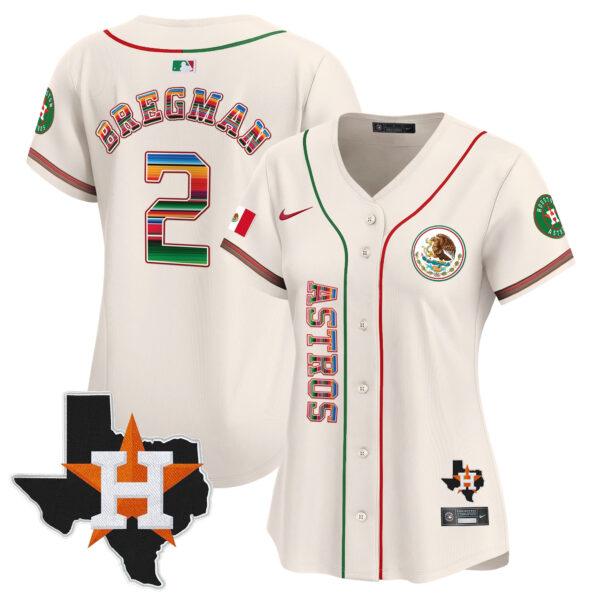 Women's Houston Astros Mexico Vapor Premier Limited Jersey V4 - All Stitched - Image 18