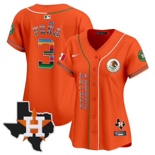 Women's Houston Astros Mexico Vapor Premier Limited Jersey V4 - All Stitched - Image 33