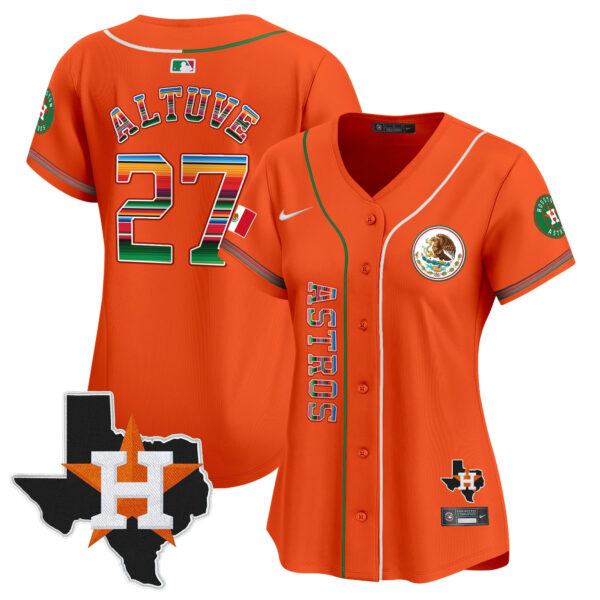 Women's Houston Astros Mexico Vapor Premier Limited Jersey V4 - All Stitched - Image 35