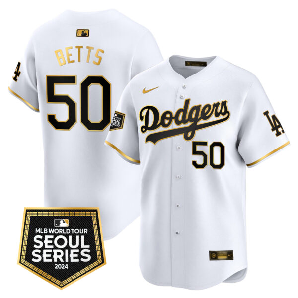 Men's Dodgers 2024 World Tour Seoul Series Patch Vapor Premier Limited Jersey - All Stitched - Image 13
