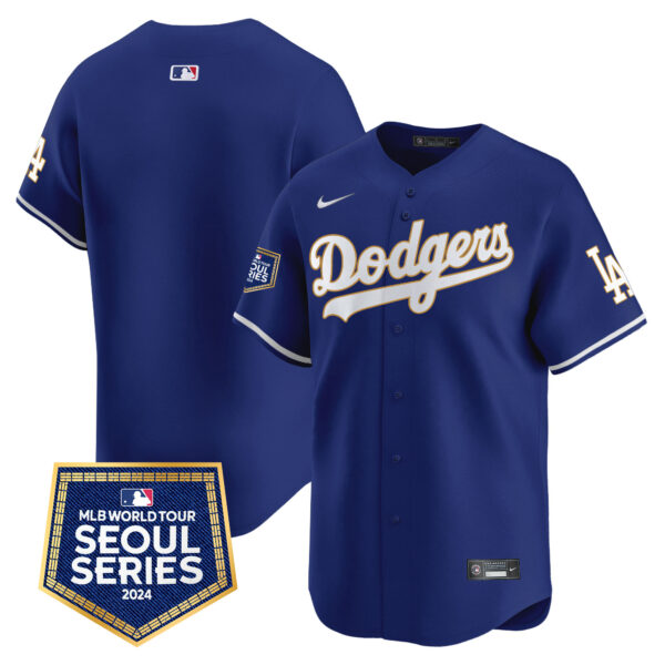 Men's Dodgers 2024 World Tour Seoul Series Patch Vapor Premier Limited Jersey - All Stitched - Image 40