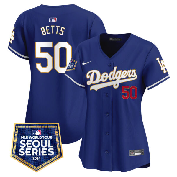 Women's Dodgers 2024 World Tour Seoul Series Patch Vapor Premier Limited Jersey - All Stitched - Image 33