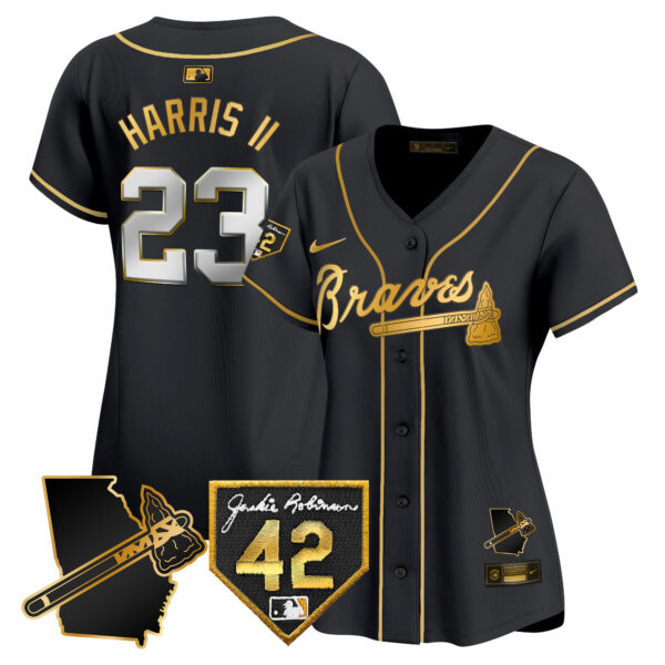Women's Atlanta Braves 2024 Robinson & Georgia Patch Vapor Premier Limited Jersey - All Stitched - Image 4