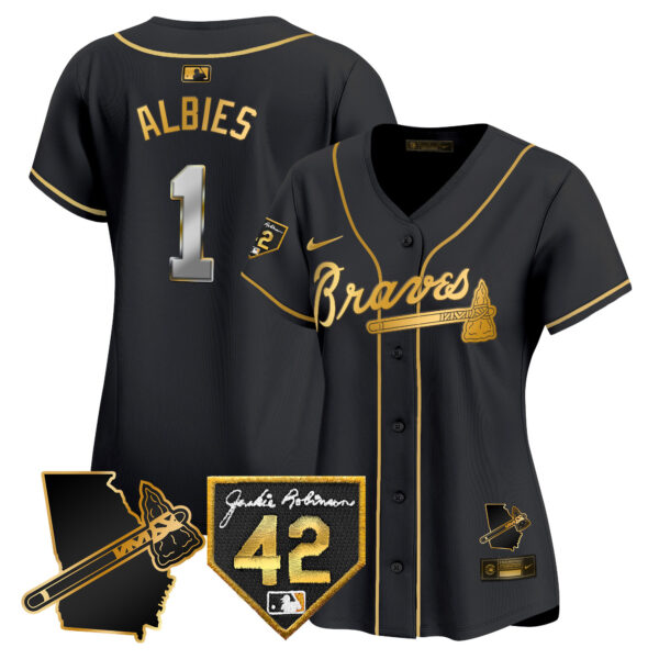 Women's Atlanta Braves 2024 Robinson & Georgia Patch Vapor Premier Limited Jersey - All Stitched - Image 6