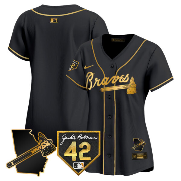 Women's Atlanta Braves 2024 Robinson & Georgia Patch Vapor Premier Limited Jersey - All Stitched - Image 10