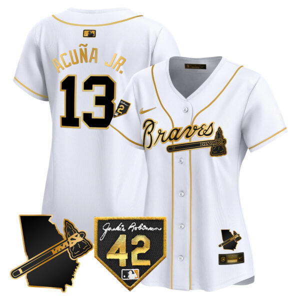 Women's Atlanta Braves 2024 Robinson & Georgia Patch Vapor Premier Limited Jersey - All Stitched - Image 11