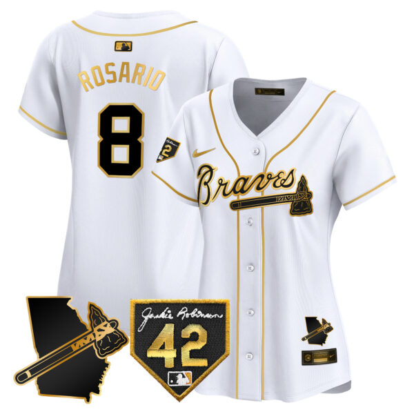 Women's Atlanta Braves 2024 Robinson & Georgia Patch Vapor Premier Limited Jersey - All Stitched - Image 17