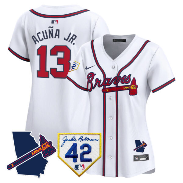 Women's Atlanta Braves 2024 Robinson & Georgia Patch Vapor Premier Limited Jersey - All Stitched - Image 21