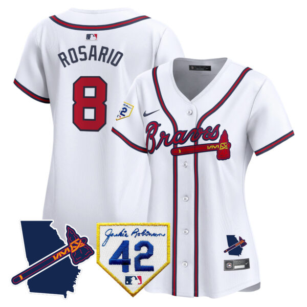 Women's Atlanta Braves 2024 Robinson & Georgia Patch Vapor Premier Limited Jersey - All Stitched - Image 27
