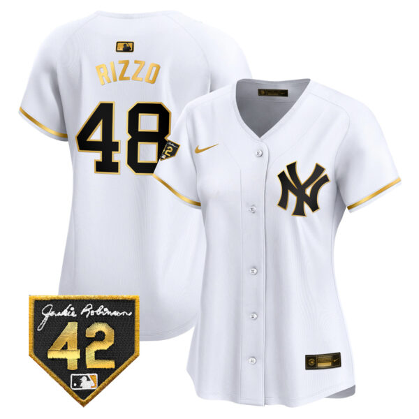 Women's New York Yankees 2024 Jackie Robinson Patch Vapor Premier Limited Jersey - All Stitched - Image 15