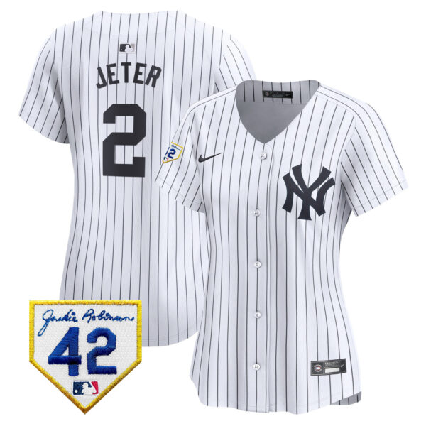 Women's New York Yankees 2024 Jackie Robinson Patch Vapor Premier Limited Jersey - All Stitched - Image 20