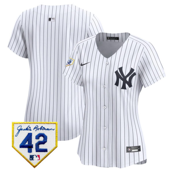 Women's New York Yankees 2024 Jackie Robinson Patch Vapor Premier Limited Jersey - All Stitched - Image 24