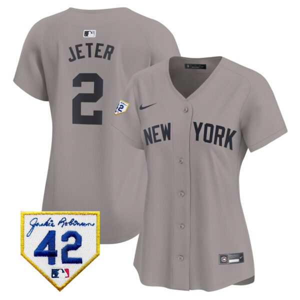 Women's New York Yankees 2024 Jackie Robinson Patch Vapor Premier Limited Jersey - All Stitched - Image 28