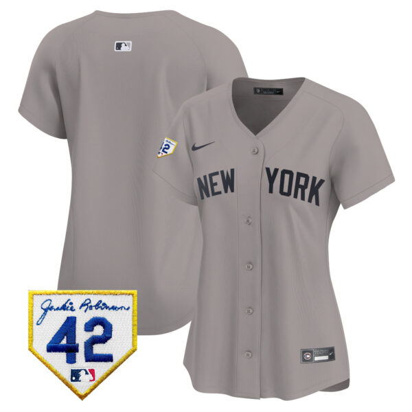 Women's New York Yankees 2024 Jackie Robinson Patch Vapor Premier Limited Jersey - All Stitched - Image 32