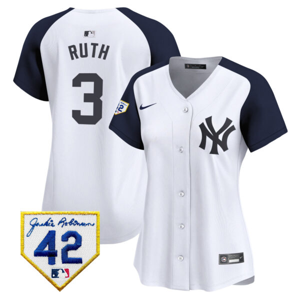 Women's New York Yankees 2024 Jackie Robinson Patch Vapor Premier Limited Jersey - All Stitched - Image 43
