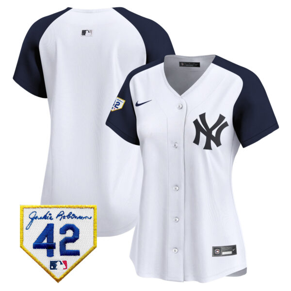 Women's New York Yankees 2024 Jackie Robinson Patch Vapor Premier Limited Jersey - All Stitched - Image 48